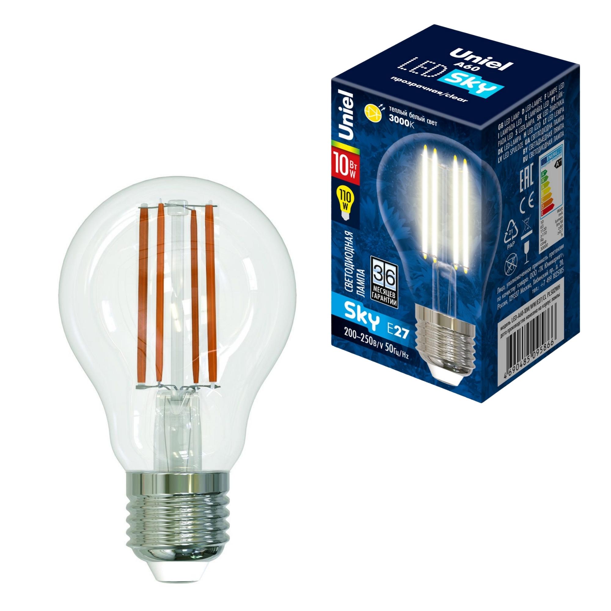 LED-A60-10W/WW/E27/CL PLS02WH картон