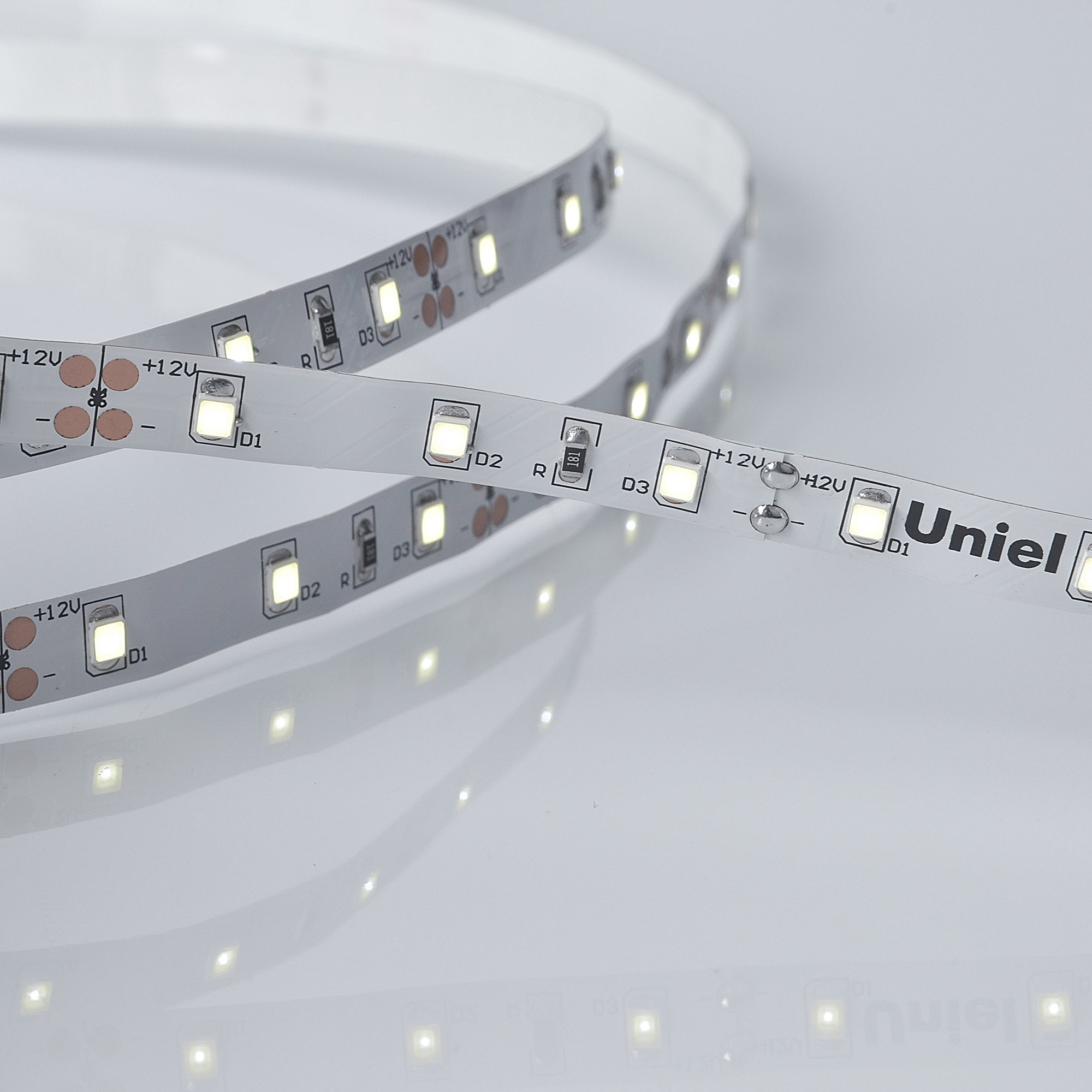 ULS-M11-2835-60LED/m-8mm-IP20-DC12V-4,8W/m-4M-6500K PROFI катушка в герметичной упаковке
