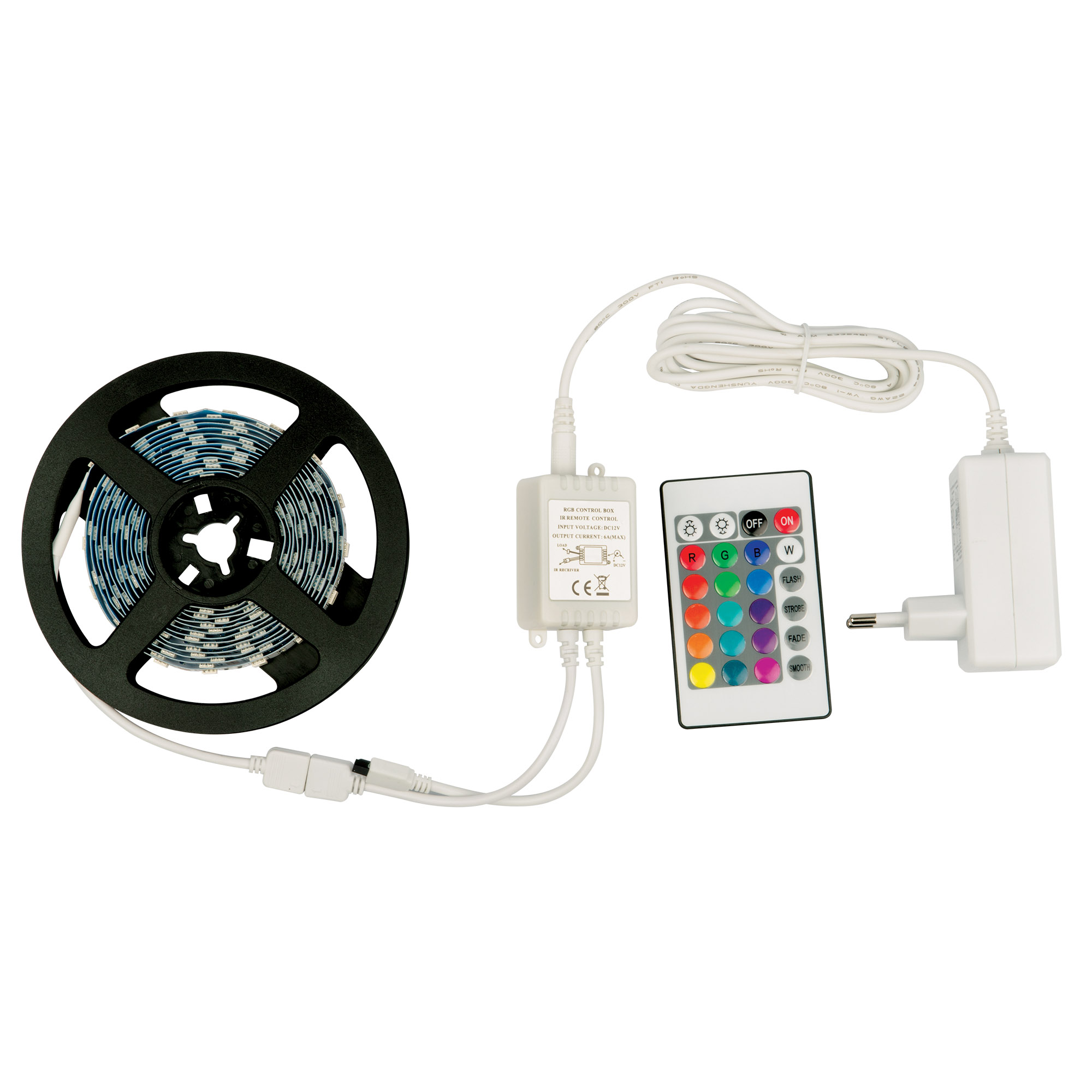 ULS-Q221 5050-60LED/m-IP20-3M-RGB RRP36C24 Комплект светодиодной ленты с адаптером и контроллером