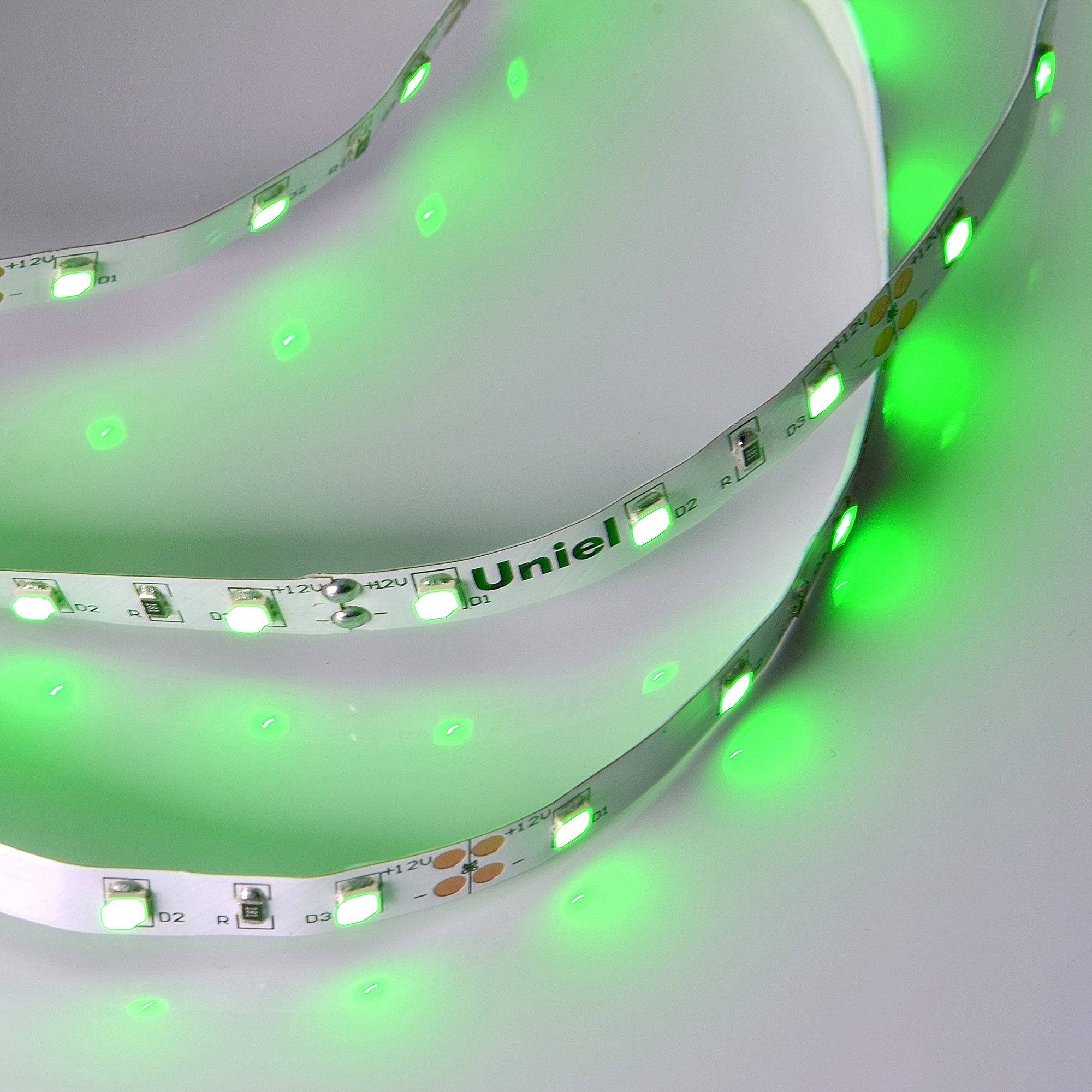 ULS-M11-2835-60LED/m-8mm-IP20-DC12V-4,8W/m-5M-GREEN PROFI катушка в герметичной упаковке
