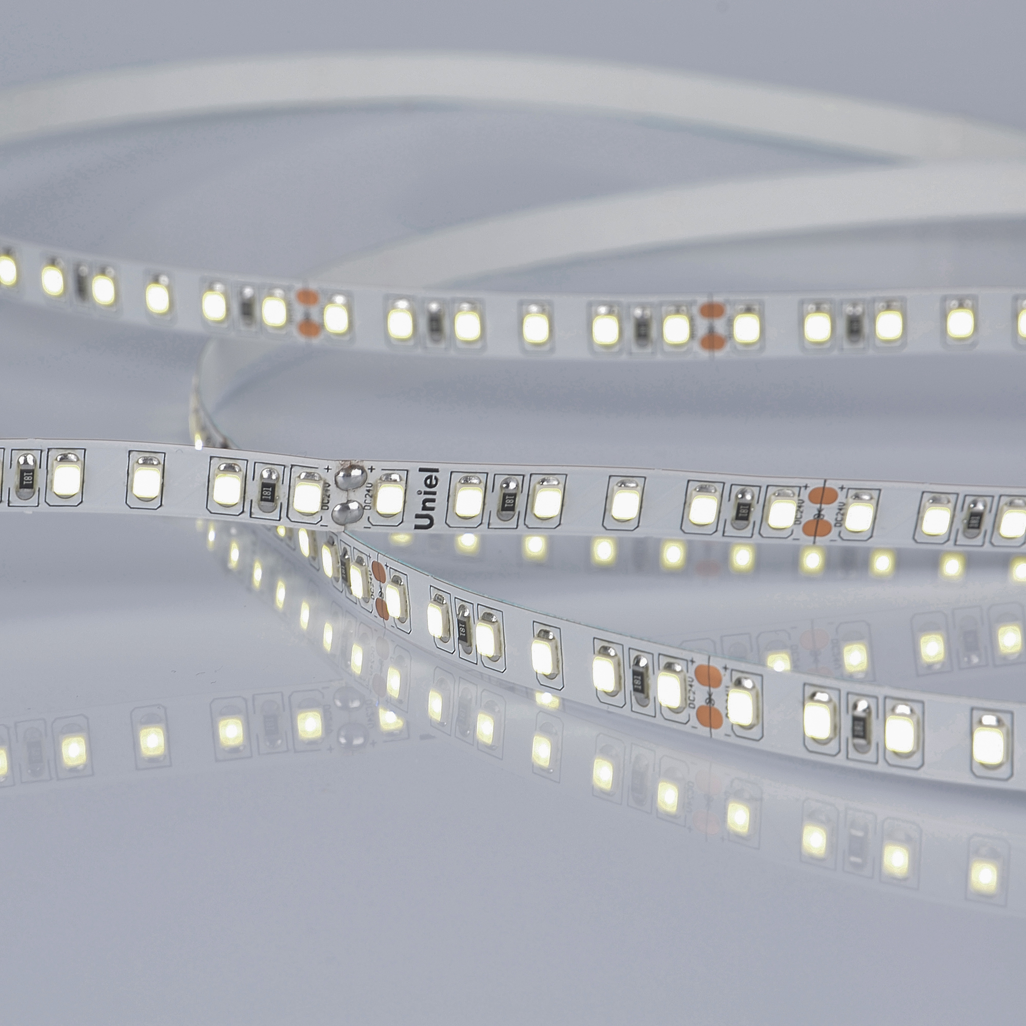 ULS-2835-120LED/m-8mm-IP20-DC24V-9,6W/m-5M-6500K катушка в герметичной упаковке