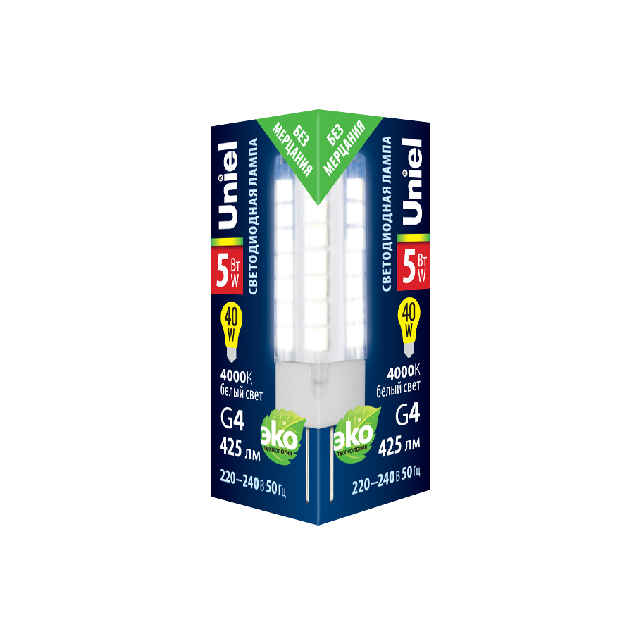 LED-JC-220/5W/4000K/G4/CL GLZ09TR картон