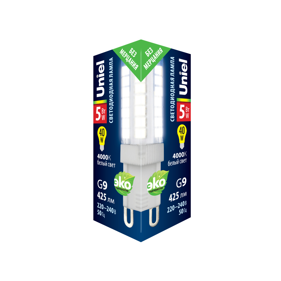 LED-JCD-5W/4000K/G9/CL GLZ09TR картон