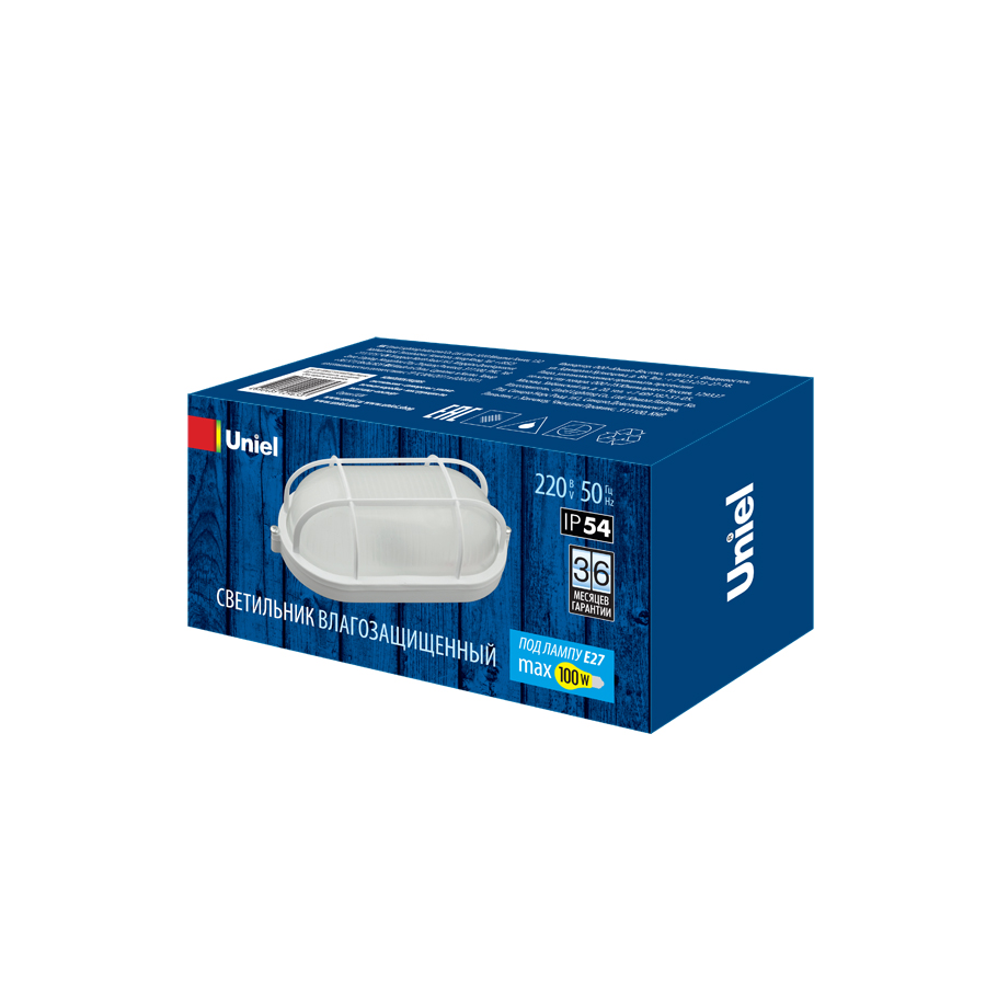 UWL-O02 100W/E27 IP54 WHITE Овал/Решетка