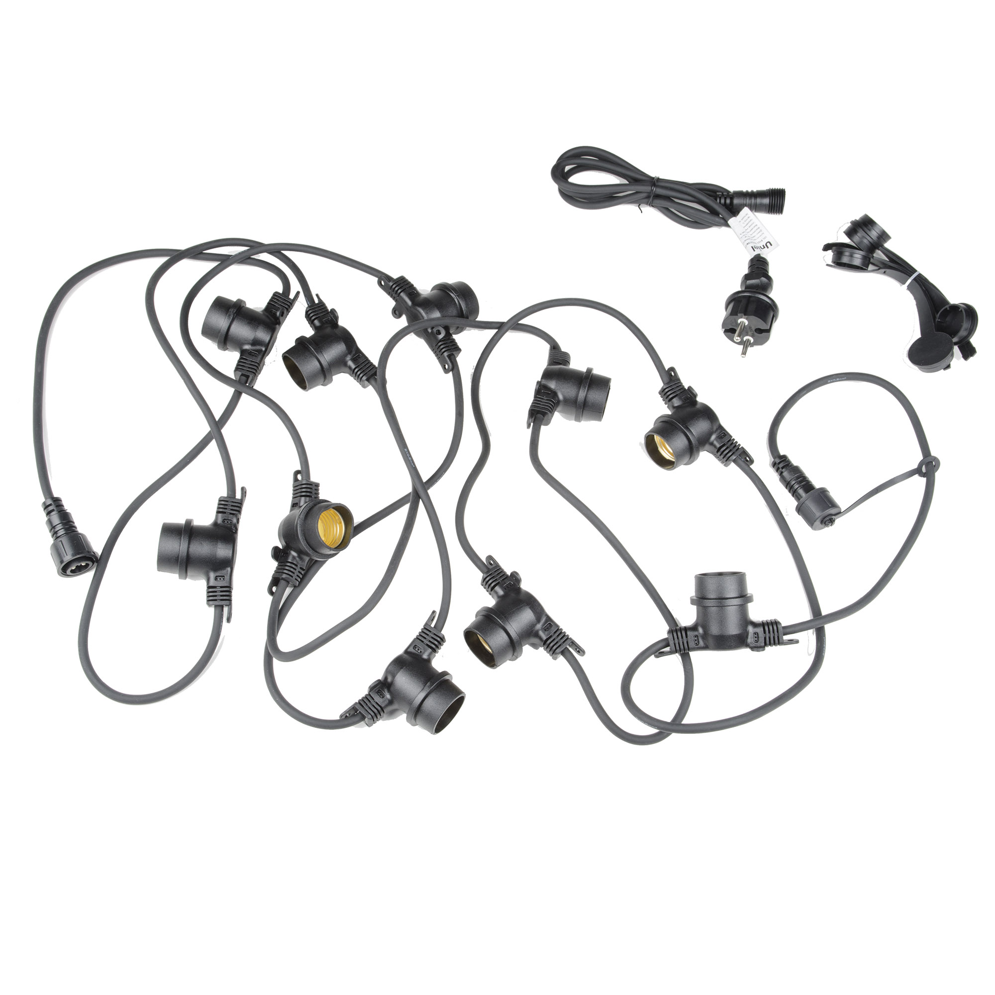 UDL-K121 10/E27/5M 5C IP65 BLACK BELT-LIGHT